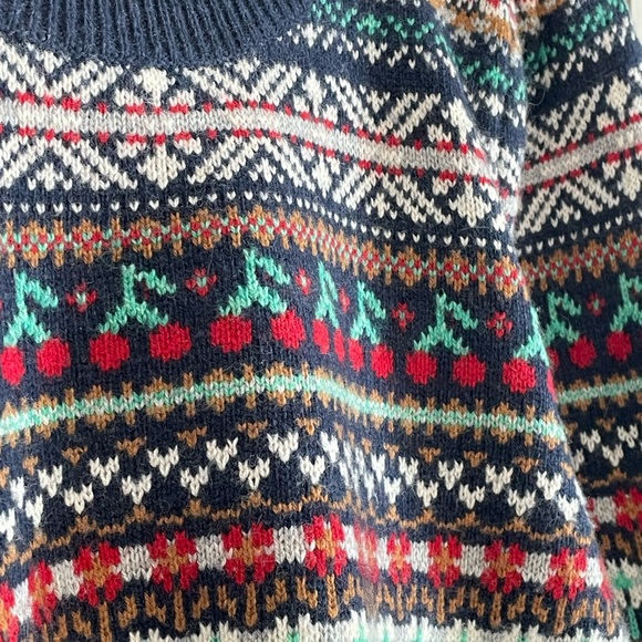 Puff-sleeve Fair Isle crewneck sweater - Picture 4 of 7